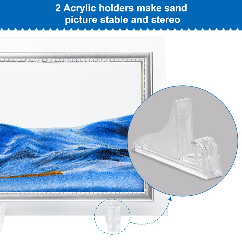 Coitak Moving Sand Art Picture, Sandscape, Moving Desktop Art for Home Decor and Office, Medium Size 9x7(Blue) - Image 3